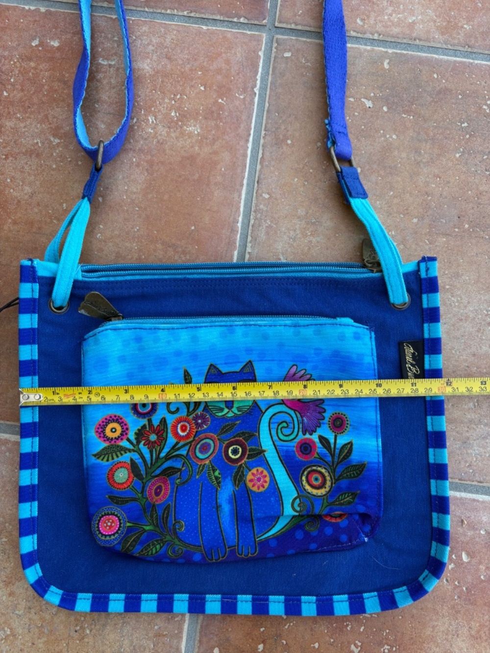 NWT Laurel Burch™ Cerulean Cat Crossbody Bag - Picture 6 of 7